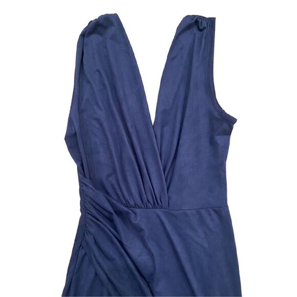 Navy blue midi dress with high front slit Women’s Medium - Picture 3 of 6